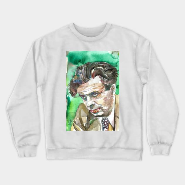 ALDOUS HUXLEY - watercolor portrait.1 Crewneck Sweatshirt by lautir